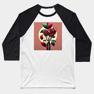 Crimson Bloom: The Dance of Roses Baseball T-Shirt